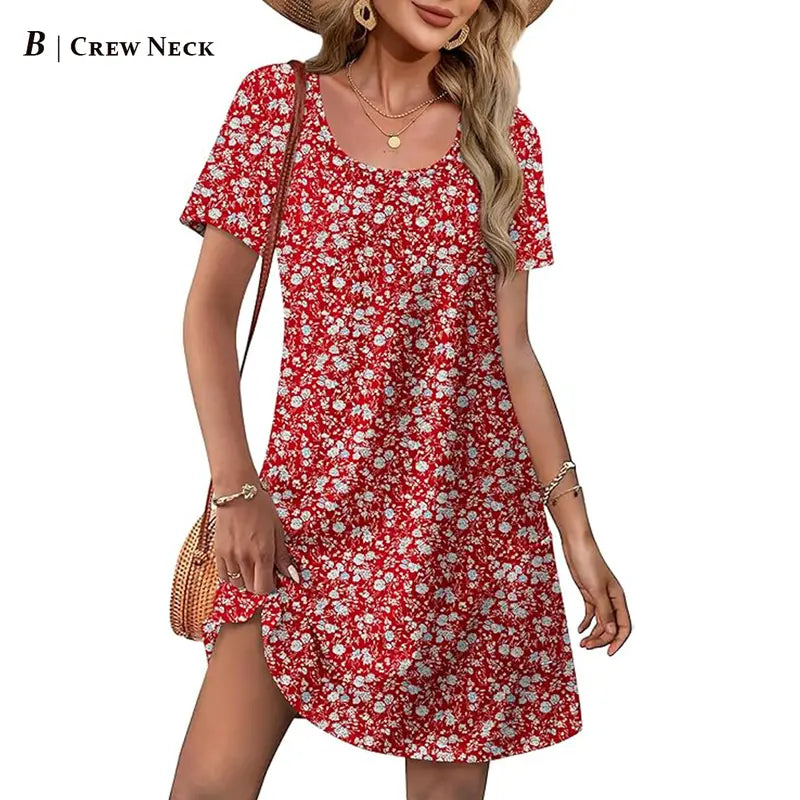 Summer Dress Dresses for Women 2026 Casual Summer V Neck Wedding Guest Dress Short Sleeve Fashion Beach Vacation Clothes