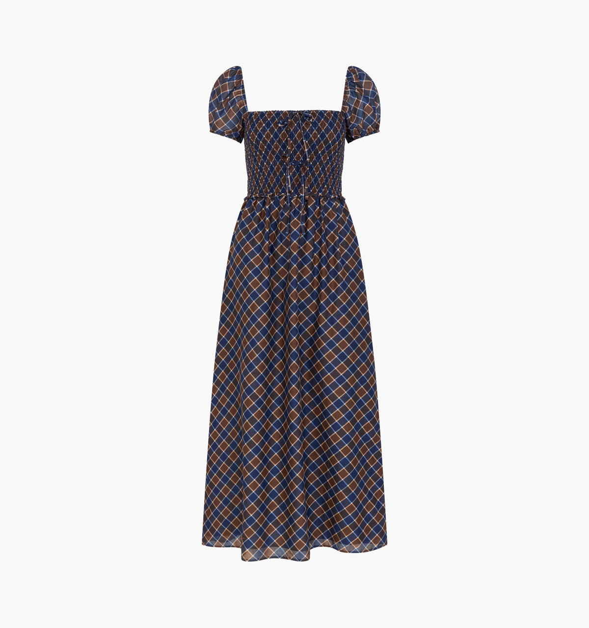 The Aster Nap Dress -  Wilshire Plaid Chocolate/Navy