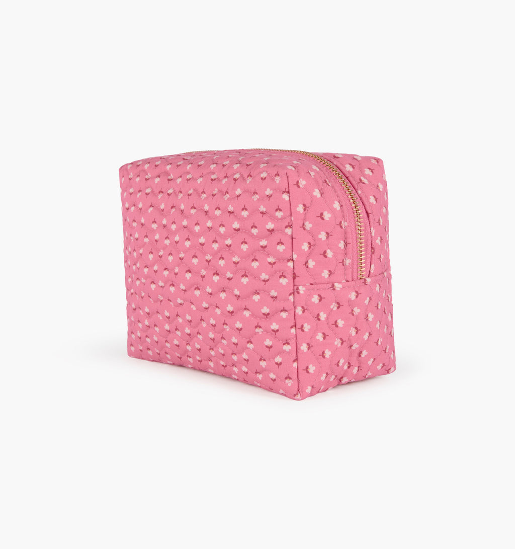 The Mini Quilted Cosmetic Bag -  Poppy Half Drop Rose