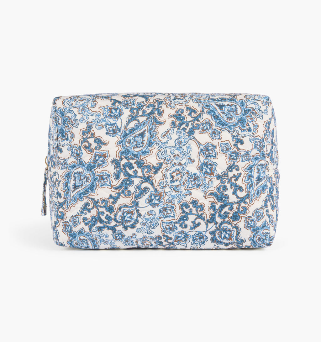 The Quilted Cosmetic Bag -  Chedworth Paisley Blue