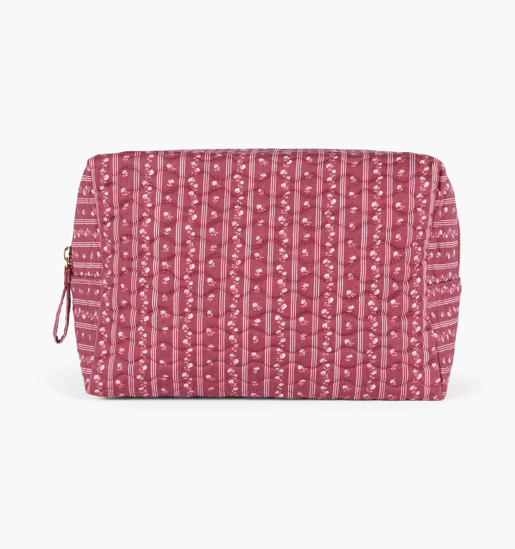 The Quilted Cosmetic Bag - Bramble Stripe Berry