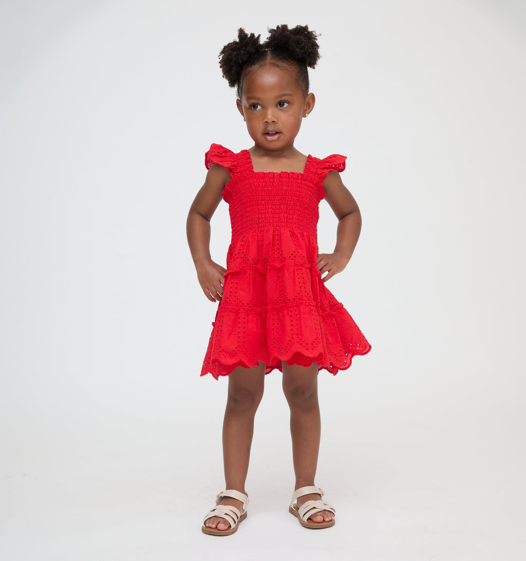 The Tiny Ellie Nap Dress - Cherry Trellis Broderie