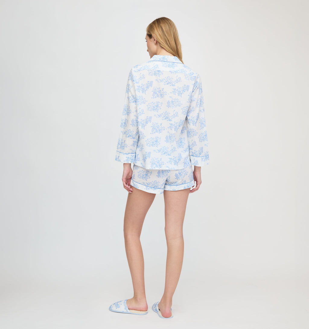 Roller Rabbit x Hill House Leila Lounge Set - Blue Sherwood Forest Monkey