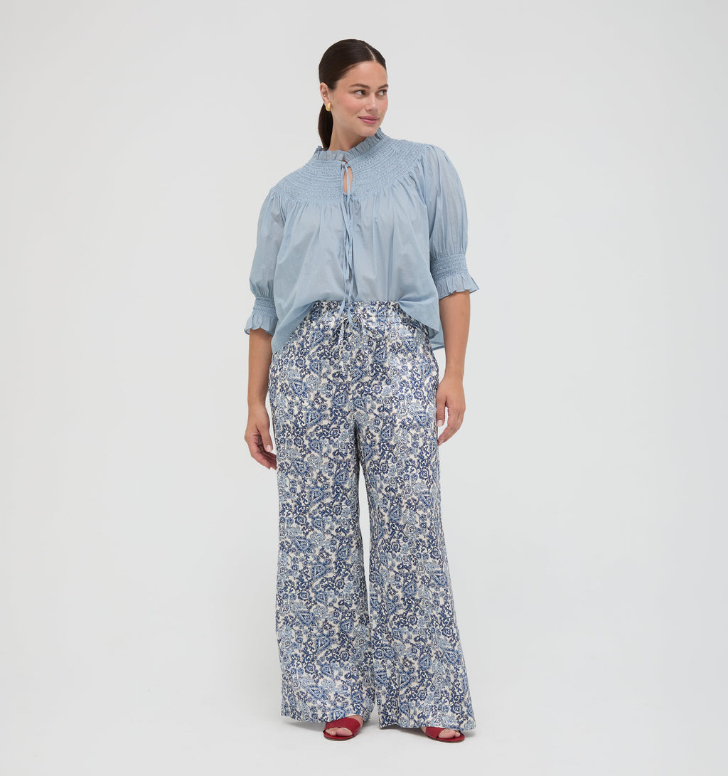 The Zinnia Top -  Dusty Blue