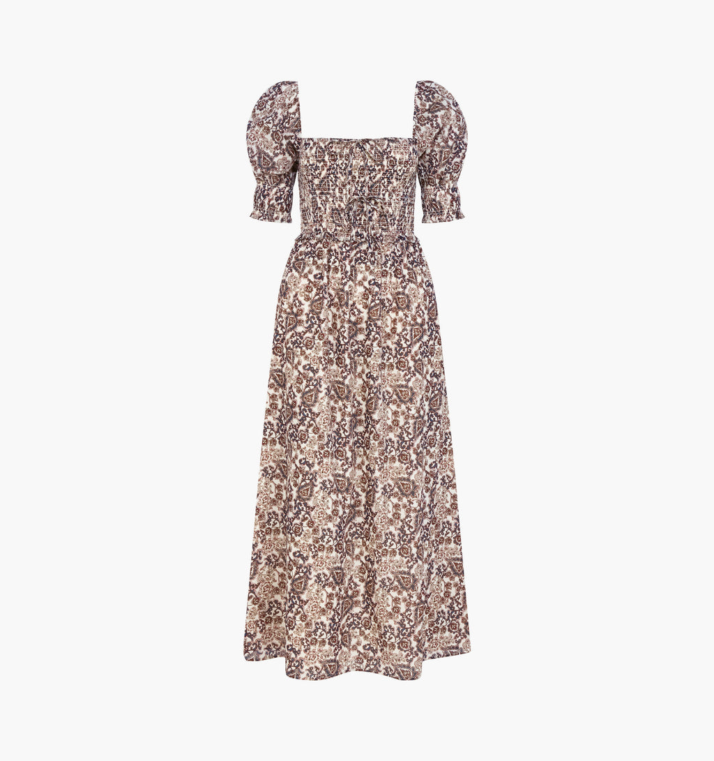 The Malene Nap Dress -  Chedworth Paisley Brown