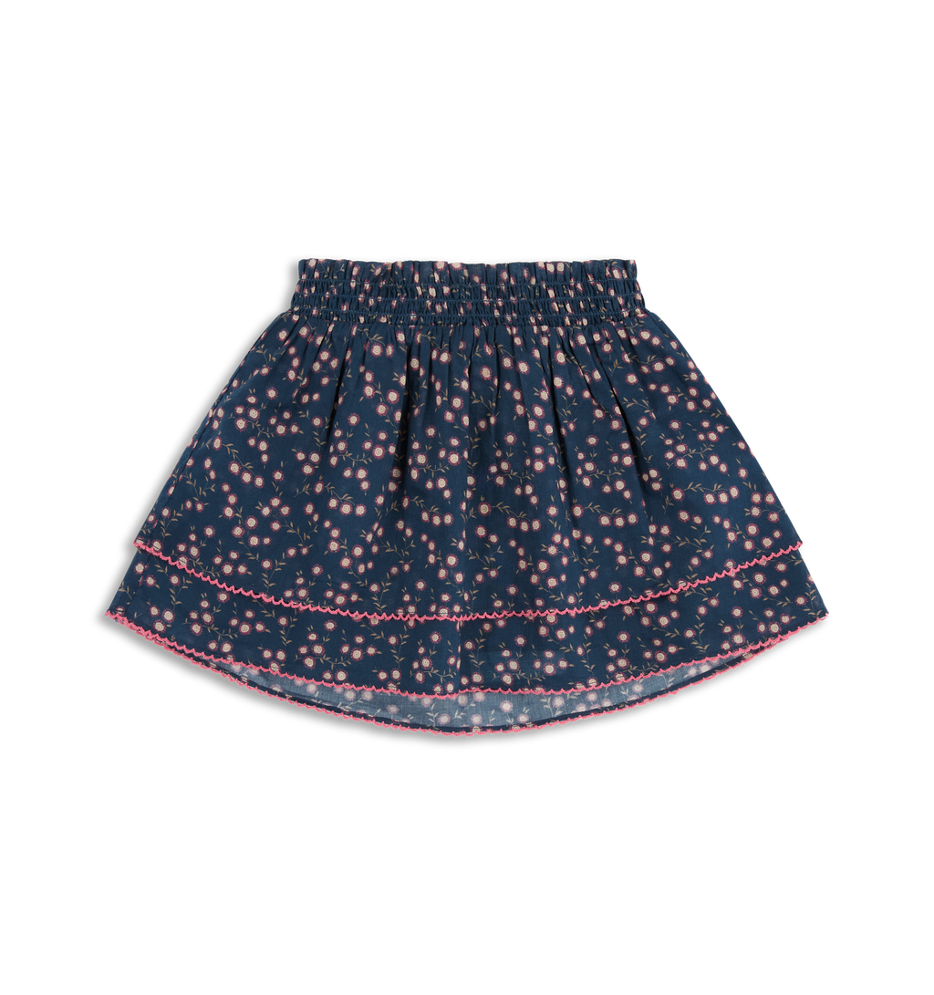 The Tiny Annabella Skirt - Daisy Ditsy Toss Navy