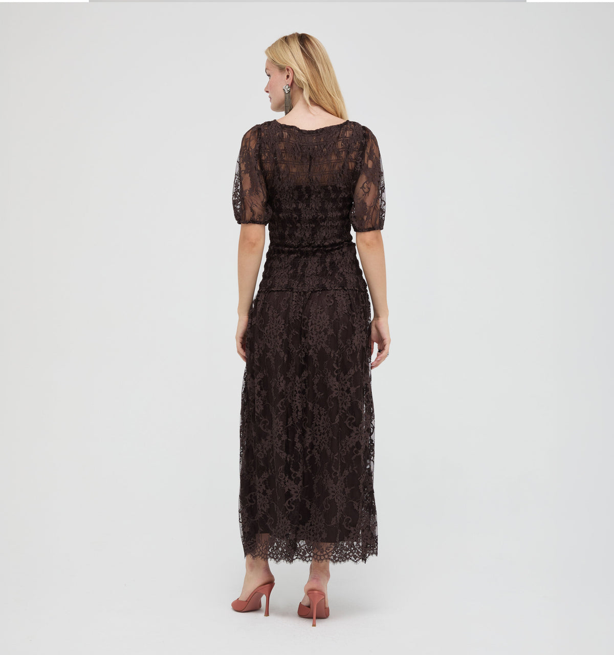 The Short Sleeve Dalia Nap Dress -  Chocolate