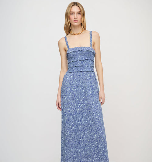 The Analiese Nap Dress - Cornflower Ditsy Thistle