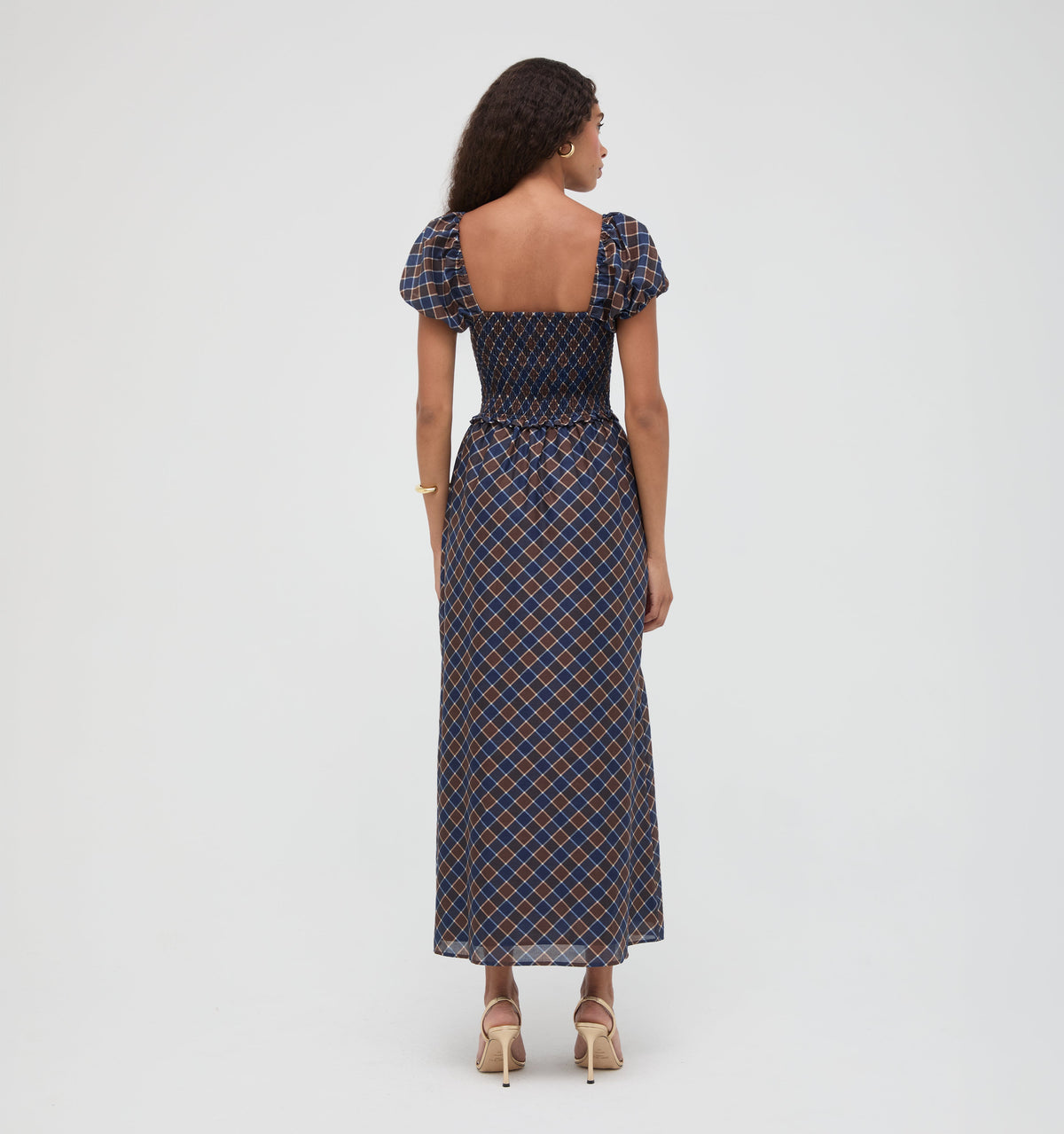The Aster Nap Dress -  Wilshire Plaid Chocolate/Navy