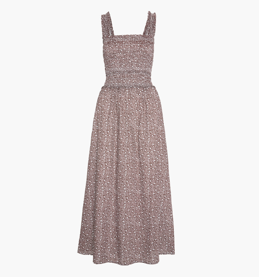 The Azalea Maxi Nap Dress - Chocolate Ditsy Thistle
