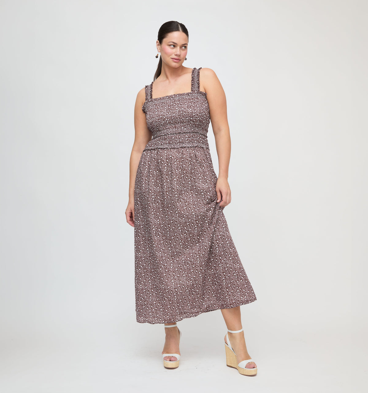 The Azalea Maxi Nap Dress - Chocolate Ditsy Thistle
