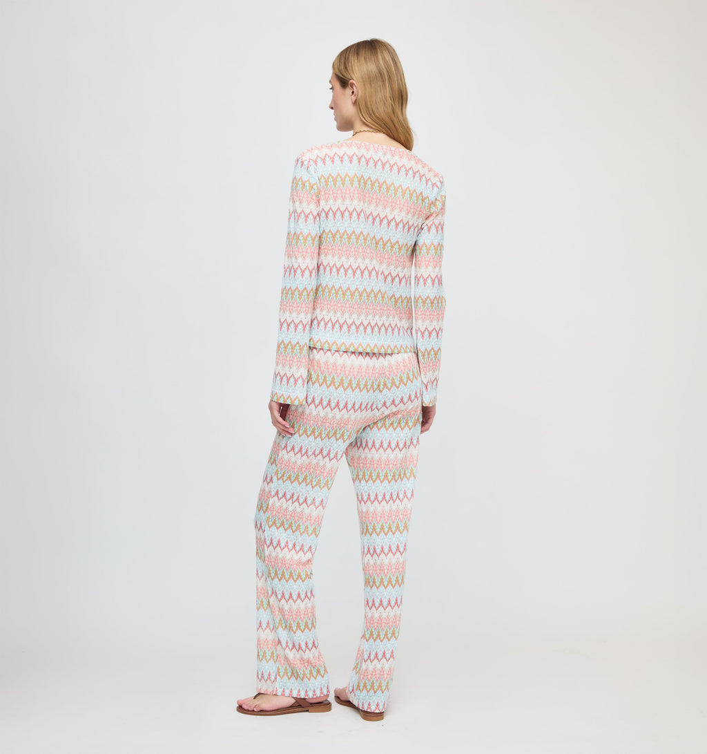 The Delia Top - White Multi Smooth Shimmer Knit