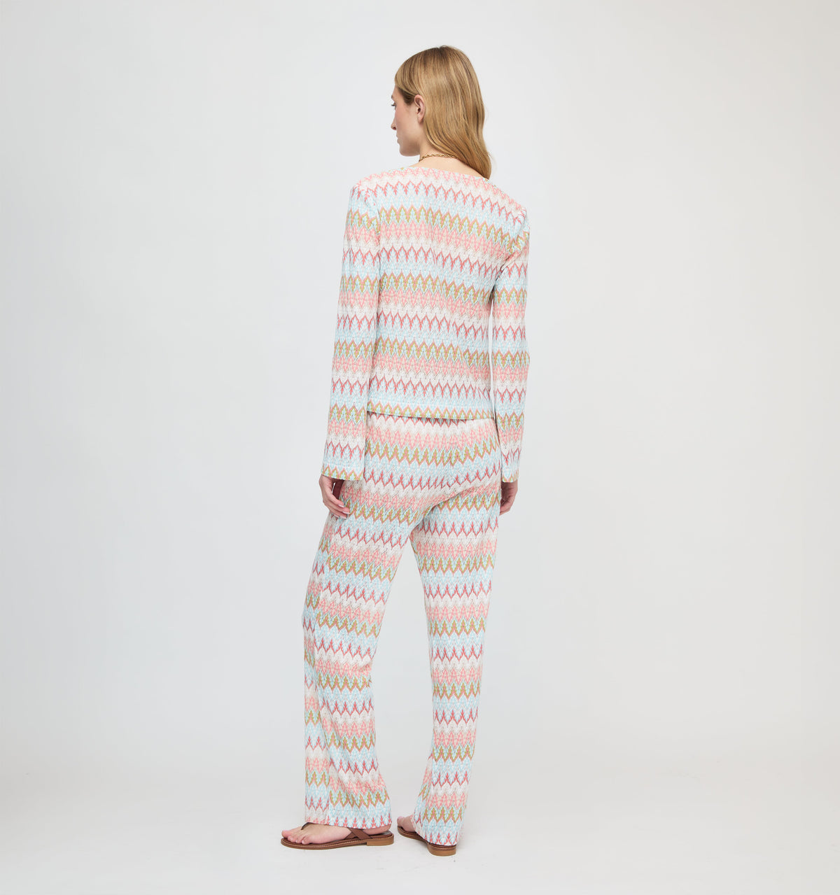 The Delia Top - White Multi Smooth Shimmer Knit