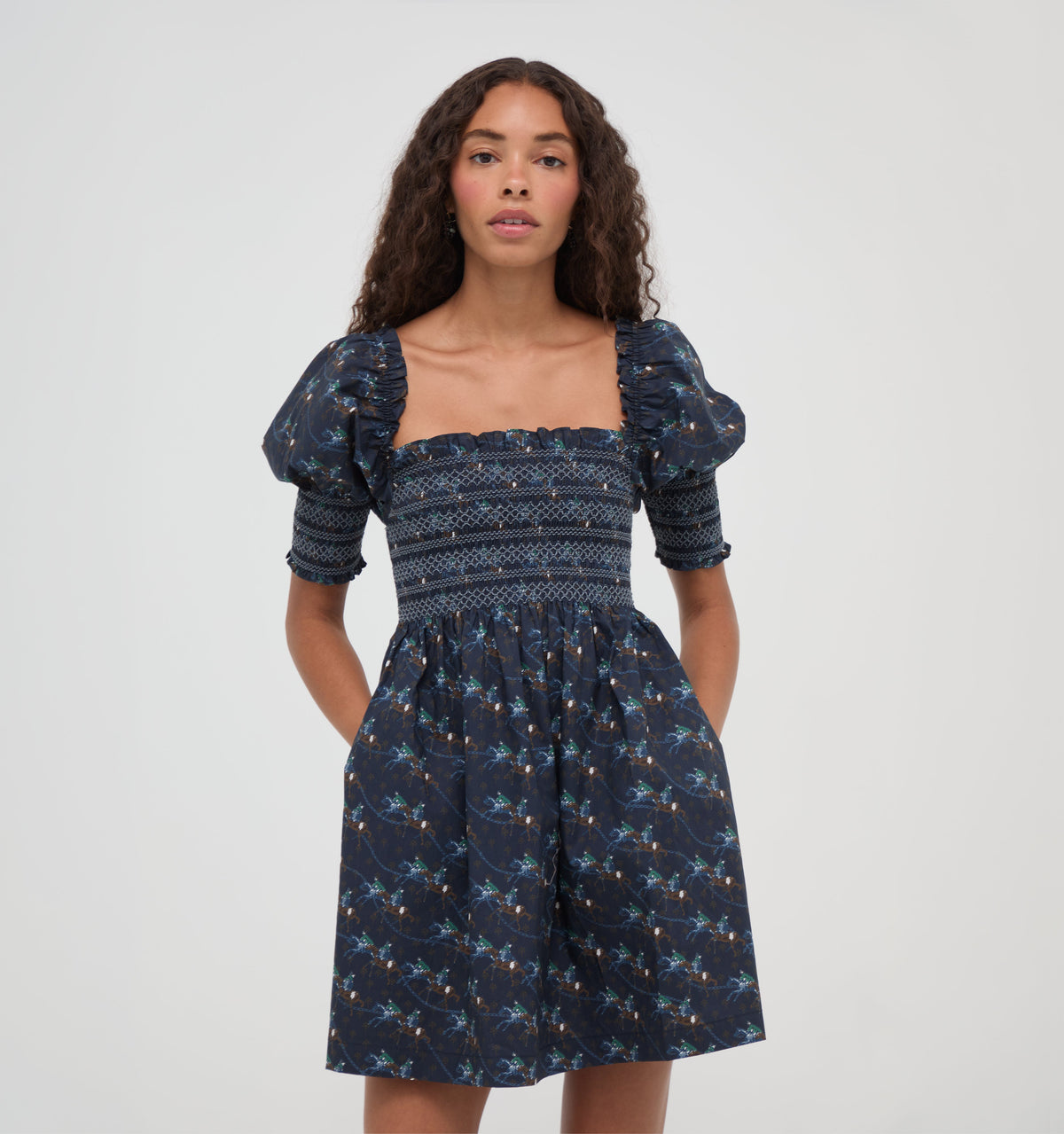 The Lila Nap Dress -  Clydesdale Canter Navy
