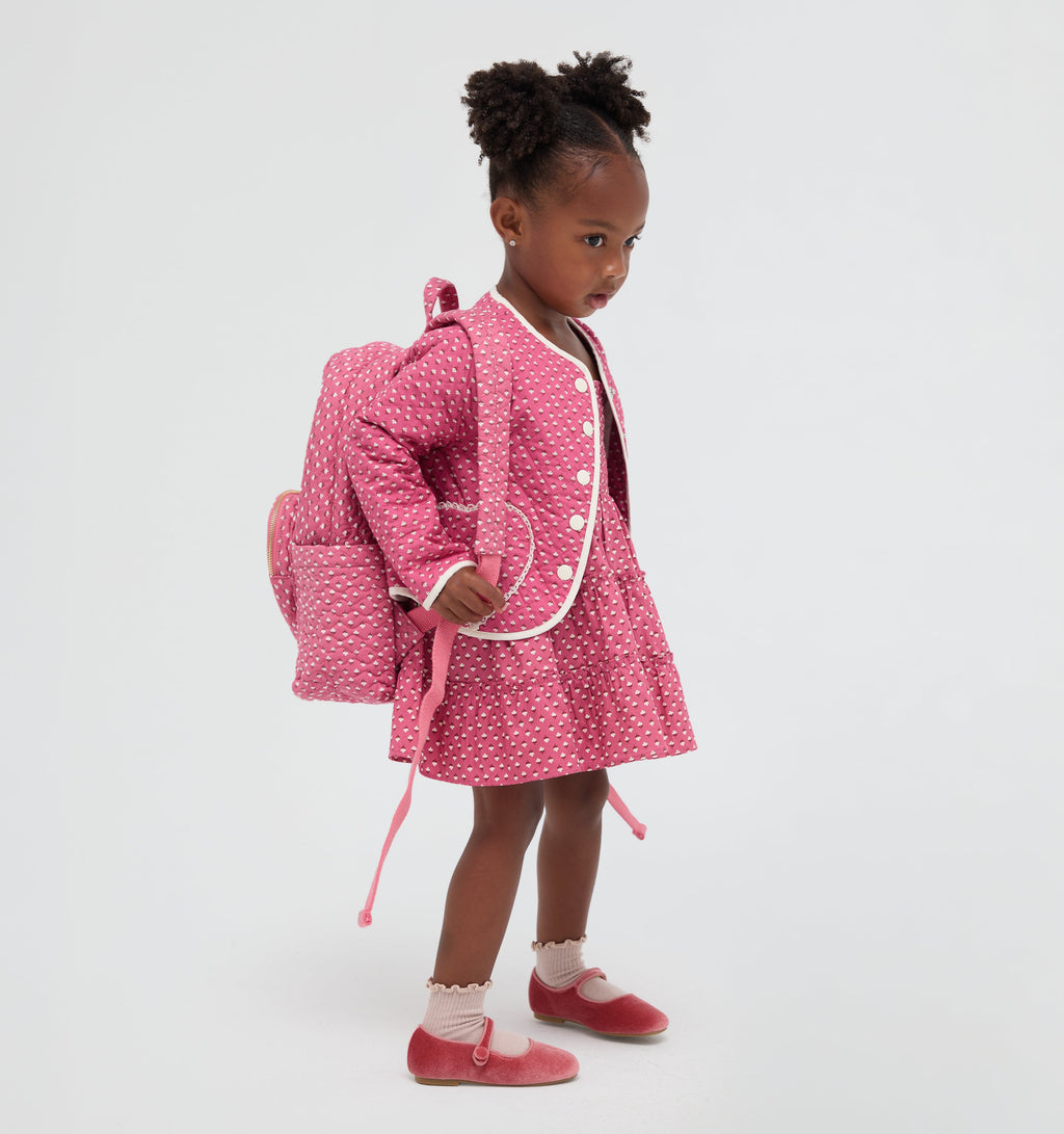 The Tiny Mina Nap Dress - Poppy Half Drop Rose