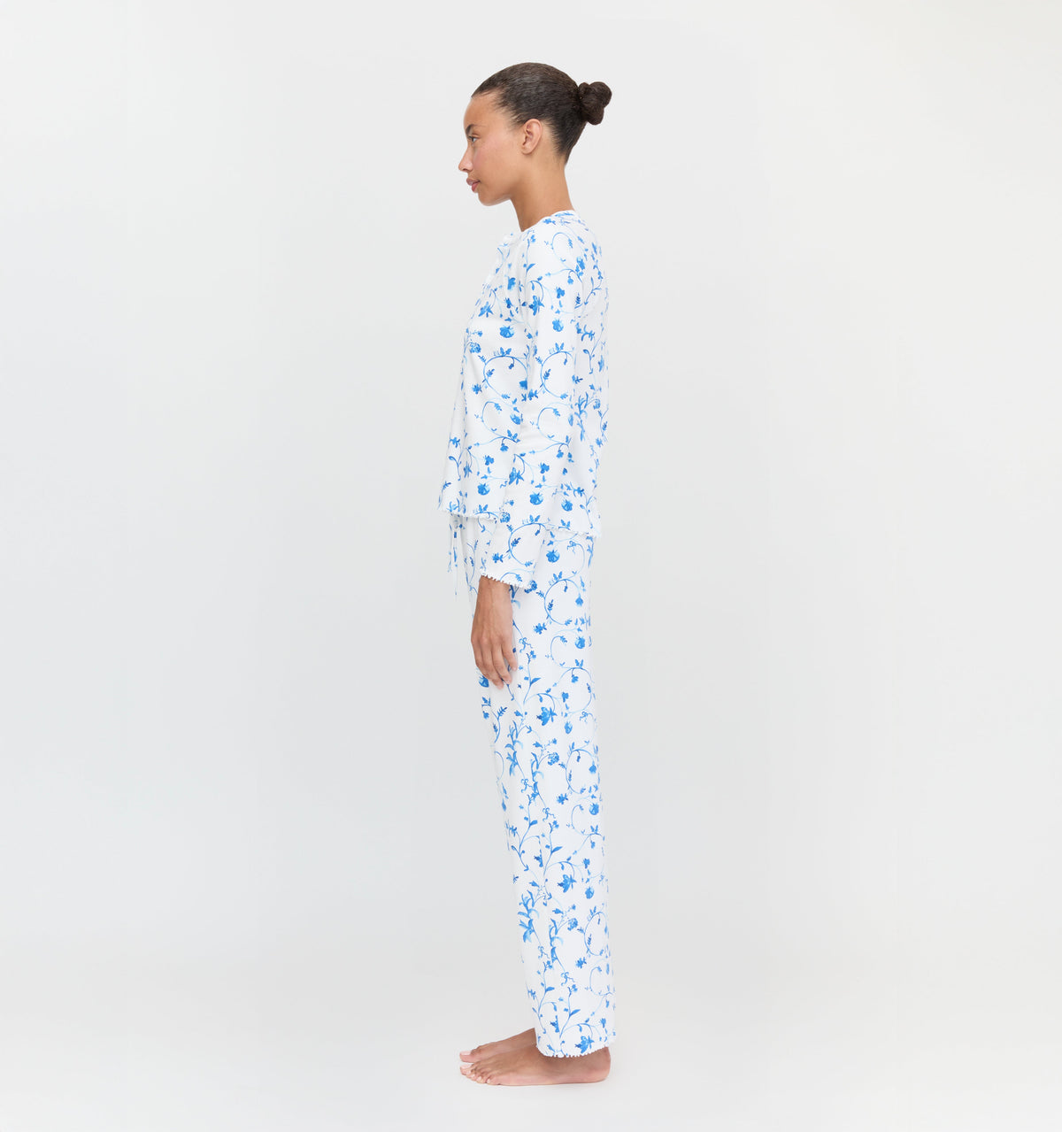 The Olivia Pajama Set - Blue Botanical
