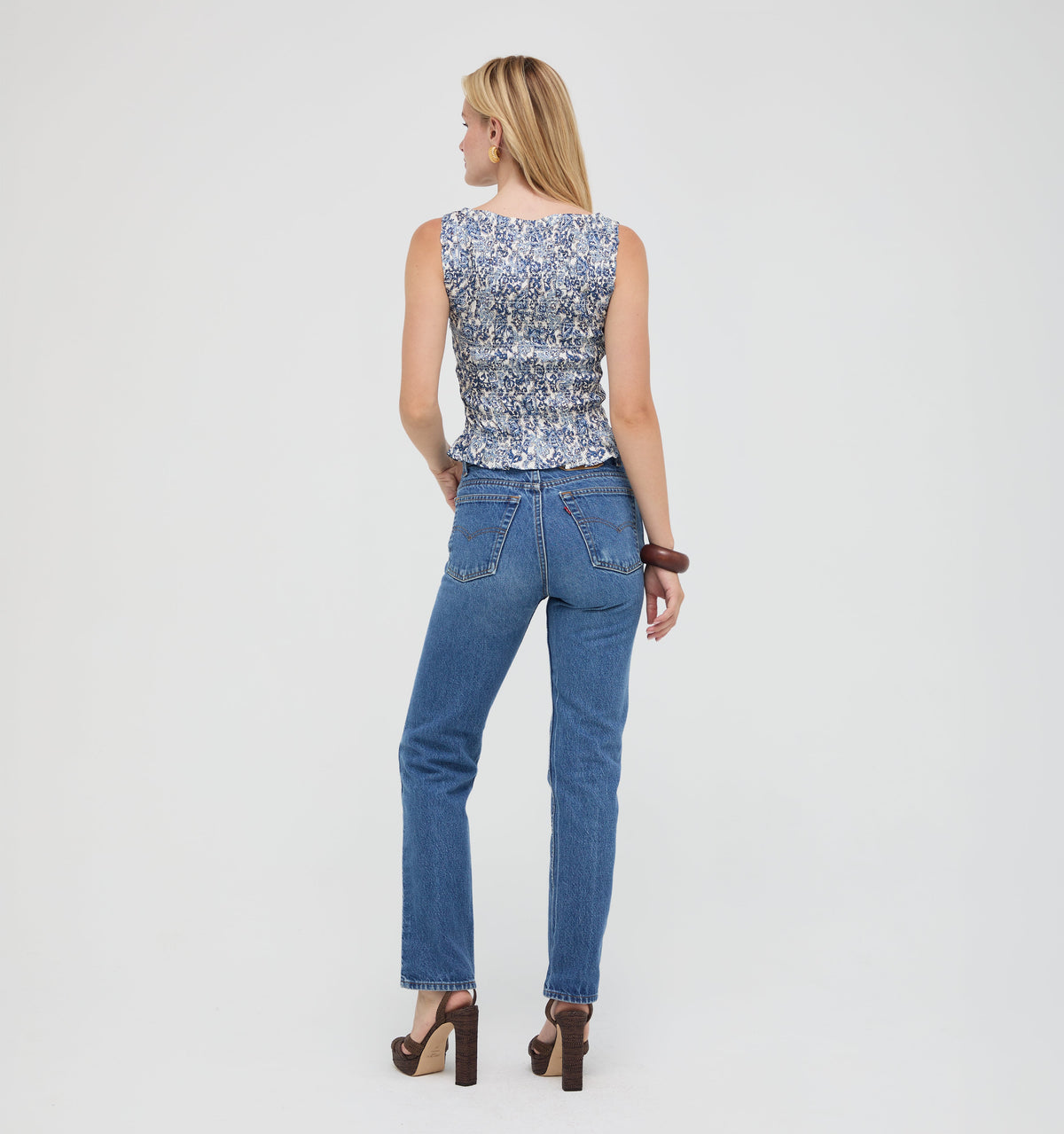 The Phoebe Nap Top -  Chedworth Paisley Blue