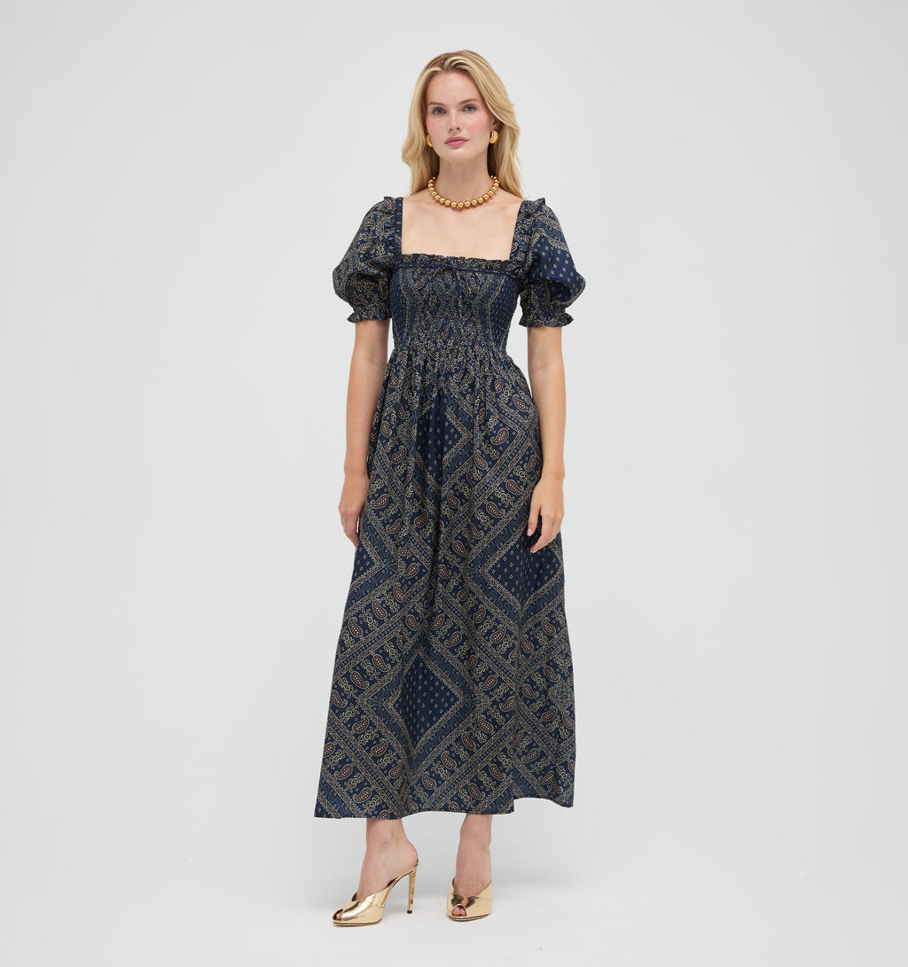 The Scarlett Nap Dress - Carnaby Scarf Navy