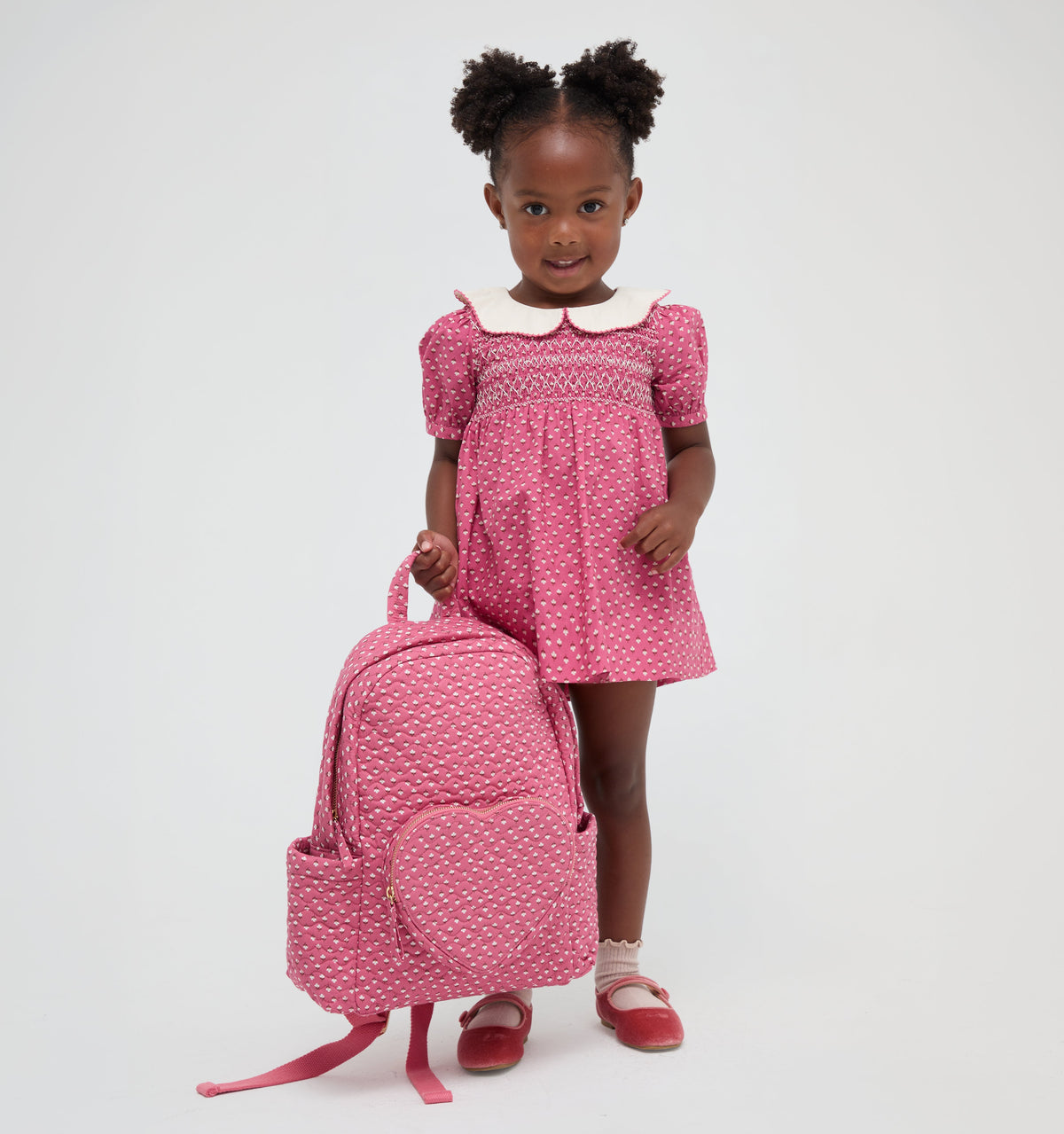 The Tiny Mina Nap Dress - Poppy Half Drop Rose