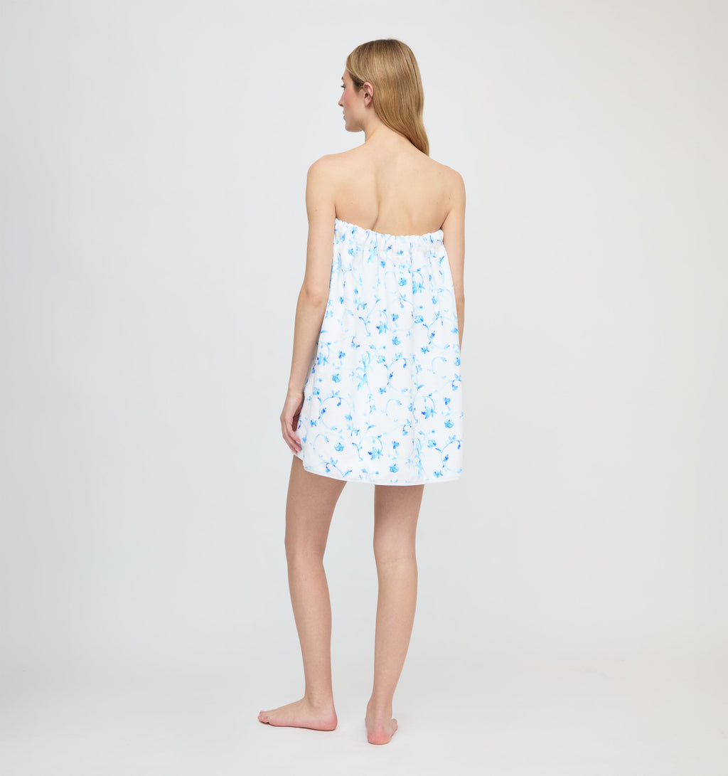 The Towel Wrap - Blue Botanical