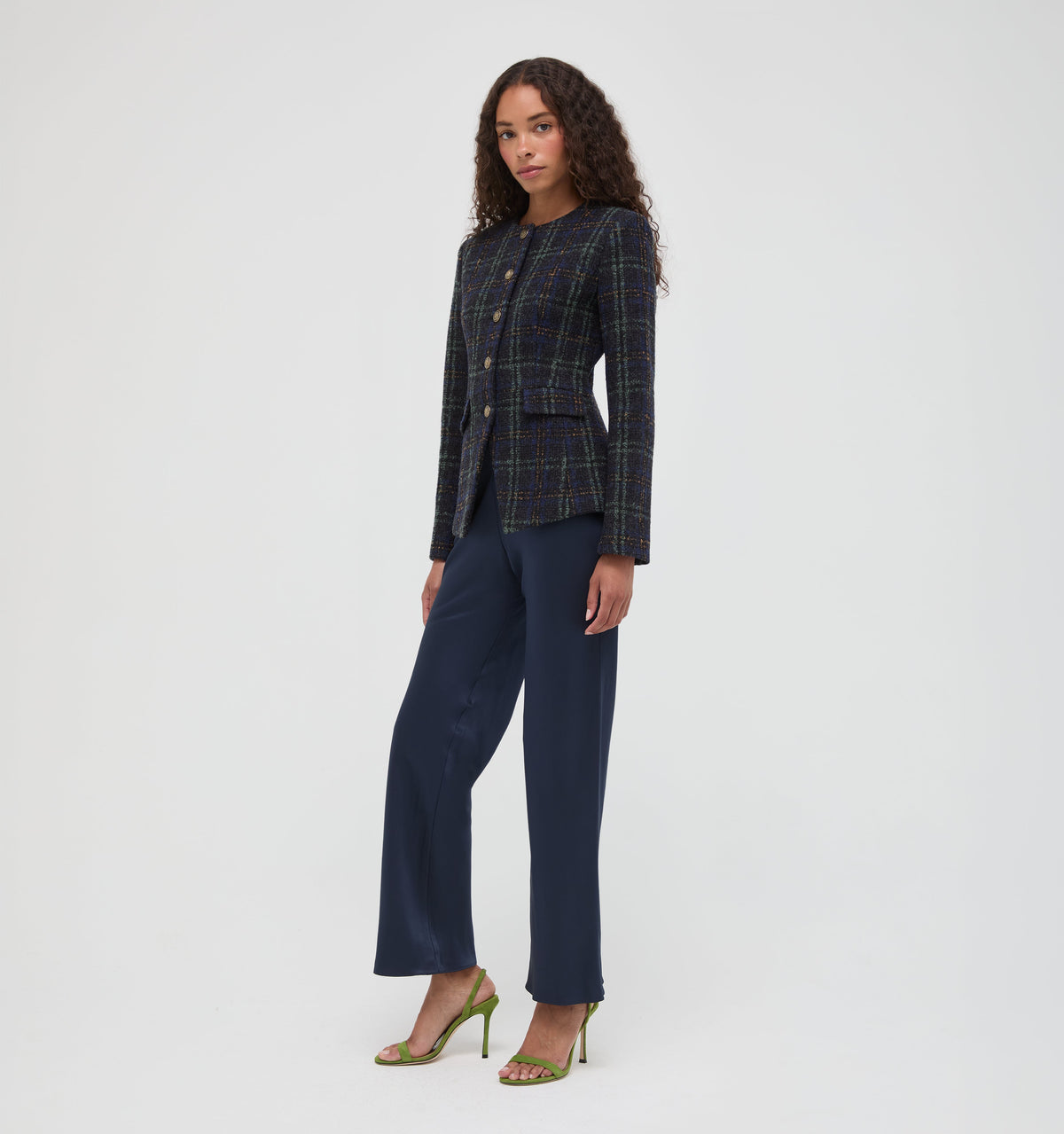 The Warby Coat -  Navy Tartan