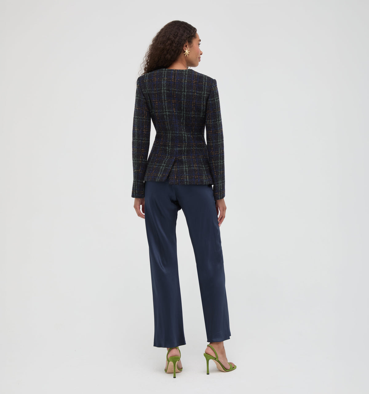 The Warby Coat -  Navy Tartan