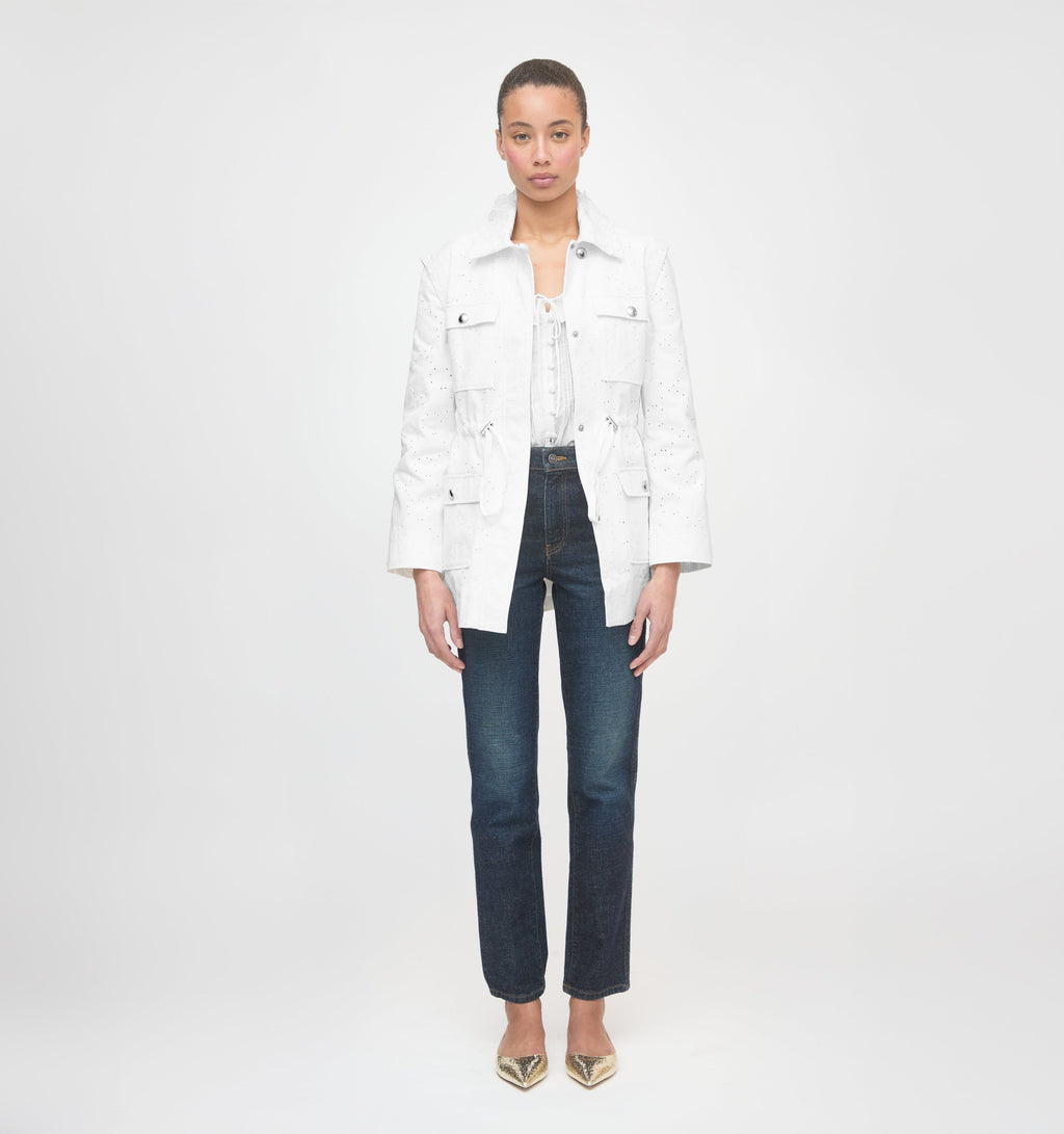 The Gillian Jacket - Ivory Eyelet