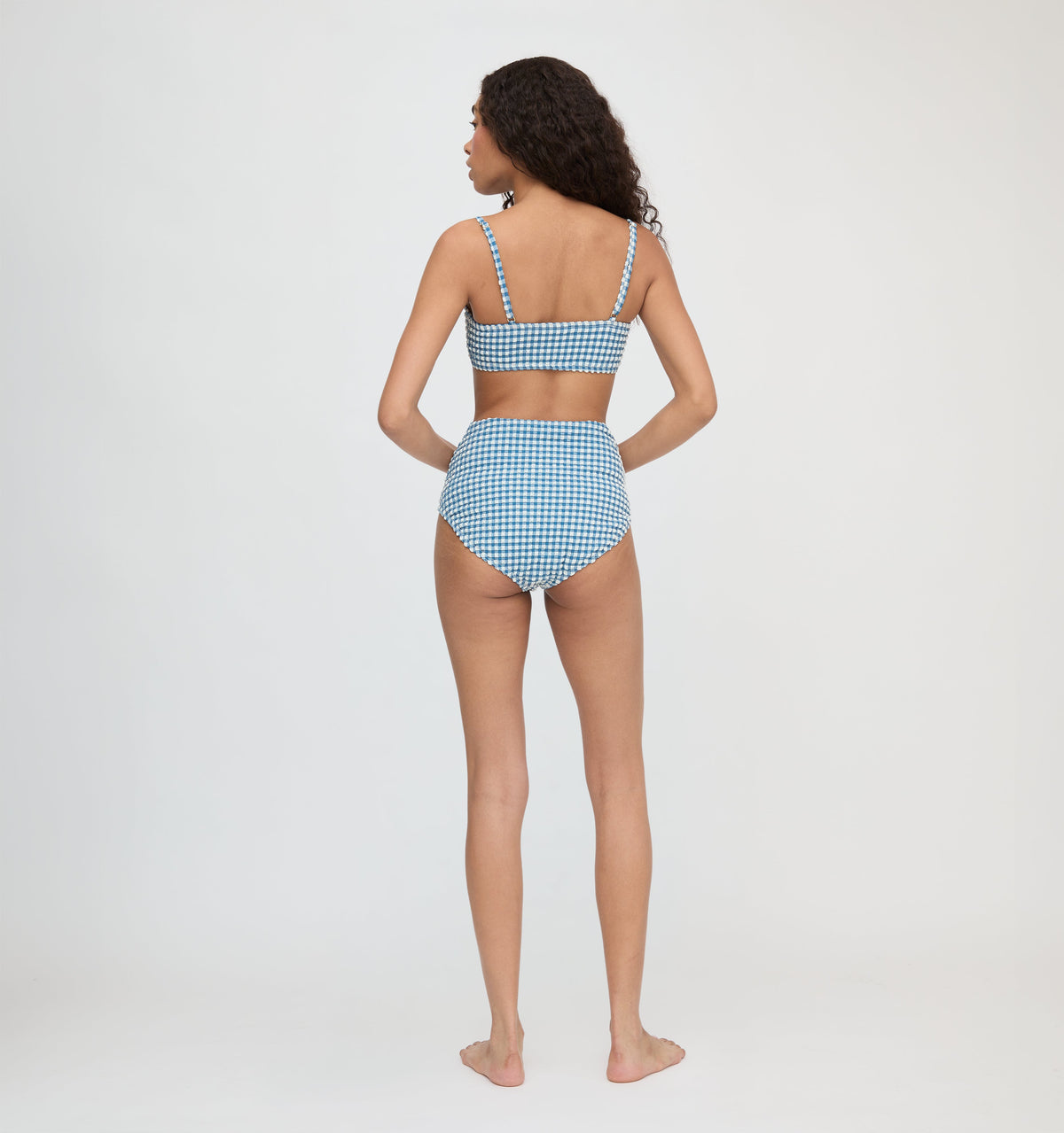 The Juno Bikini Set - Lagoon Gingham