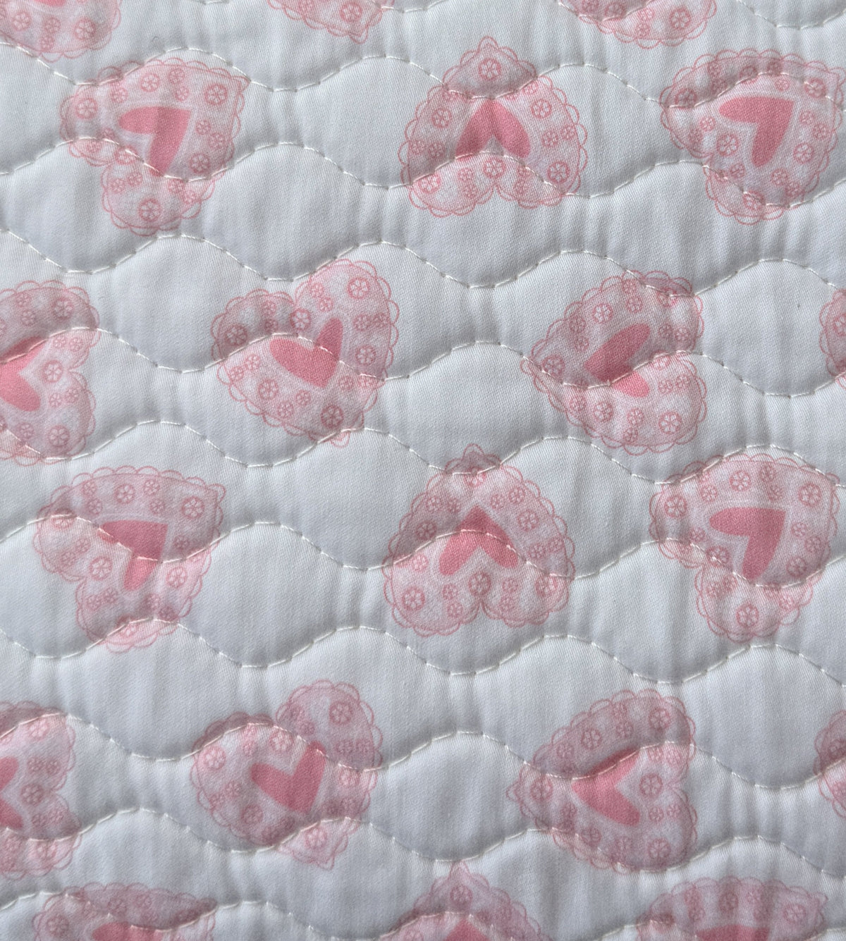 The Quilted Cosmetic Bag - Pink Doily Heart