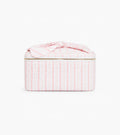 The Bow Top Cosmetic Bag - Pink Variegated Stripe
