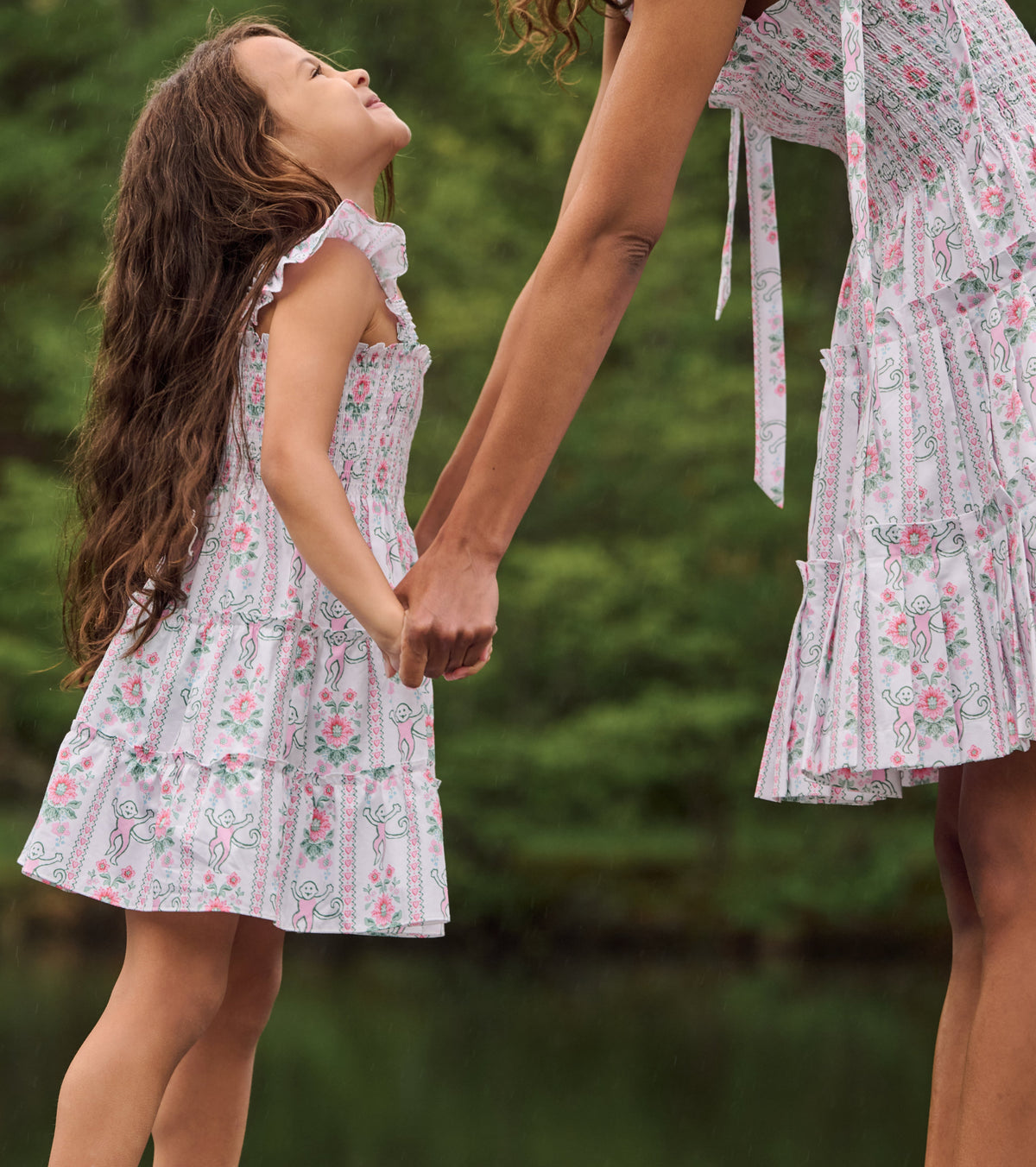 The Tiny Ellie Nap Dress - Pink Monkey Block Stripe